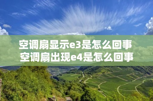 空调扇显示e3是怎么回事 空调扇出现e4是怎么回事