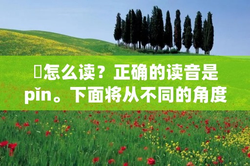 汖怎么读?正确的读音是pǐn。下面将从不同的角度对这个词进行详细描述。