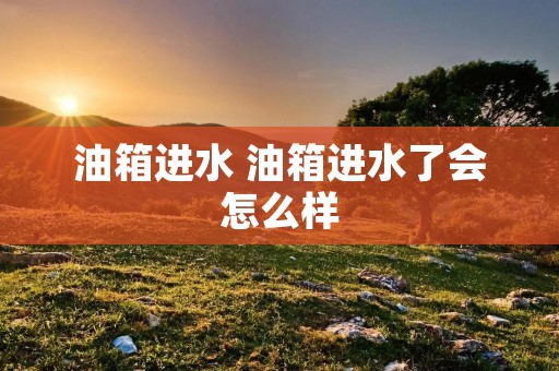 油箱进水 油箱进水了会怎么样