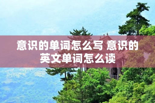 意识的单词怎么写 意识的英文单词怎么读