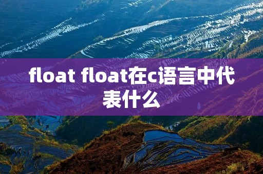 float float在c语言中代表什么