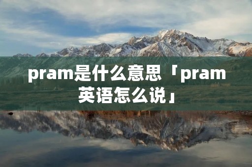 pram是什么意思「pram英语怎么说」