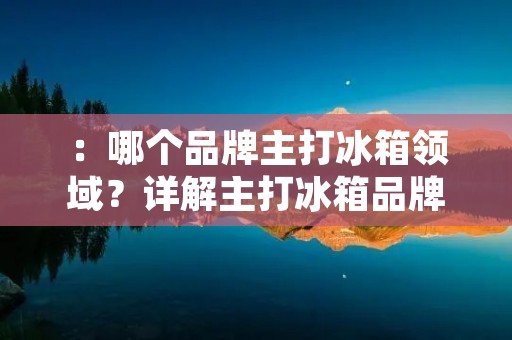 :哪个品牌主打冰箱领域?详解主打冰箱品牌的特点与优势 :哪个品牌主打冰箱领域?详解主打冰箱品牌的特点与优势