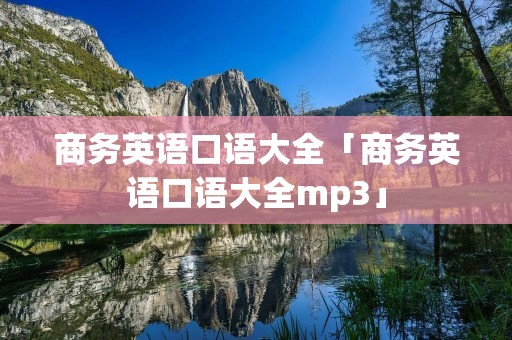 商务英语口语大全「商务英语口语大全mp3」