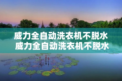 威力全自动洗衣机不脱水 威力全自动洗衣机不脱水维修视频 威力全自动洗衣机不脱水 威力全自动洗衣机不脱水维修视频