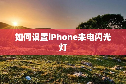 如何设置iPhone来电闪光灯