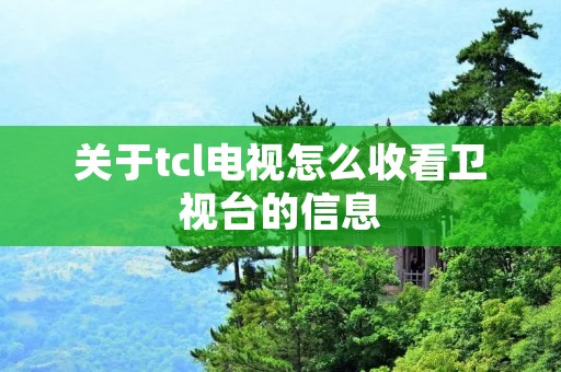 关于tcl电视怎么收看卫视台的信息