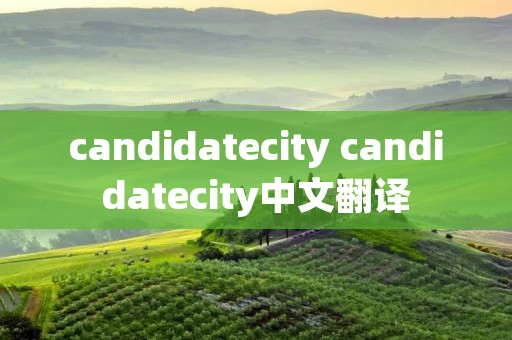 candidatecity candidatecity中文翻译