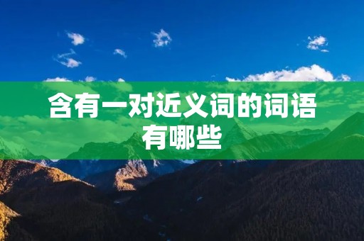 含有一对近义词的词语有哪些