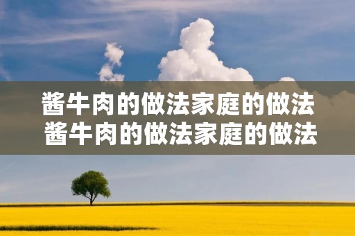 酱牛肉的做法家庭的做法 酱牛肉的做法家庭的做法电饭锅