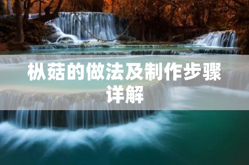 枞菇的做法及制作步骤详解 枞菇的做法及制作步骤详解