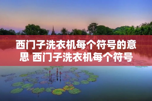 西门子洗衣机每个符号的意思 西门子洗衣机每个符号的意思一排 西门子洗衣机每个符号的意思 西门子洗衣机每个符号的意思一排