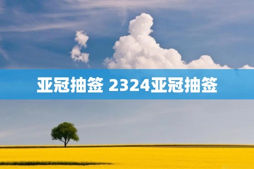 亚冠抽签 2324亚冠抽签