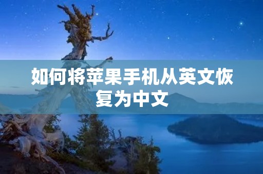 如何将苹果手机从英文恢复为中文