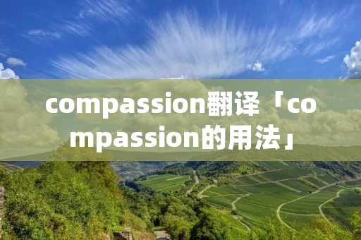 compassion翻译「compassion的用法」