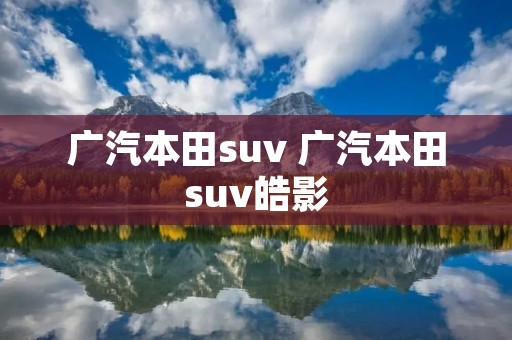 广汽本田suv 广汽本田suv皓影