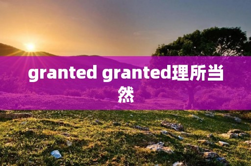 granted granted理所当然