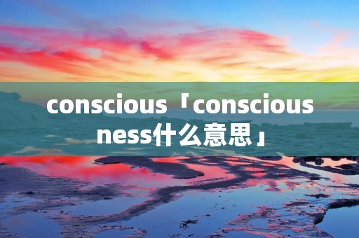 conscious「consciousness什么意思」