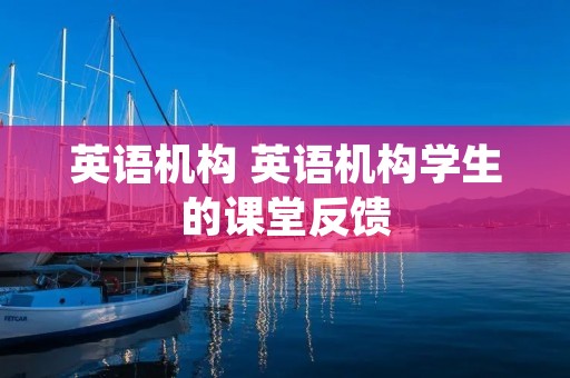 英语机构 英语机构学生的课堂反馈