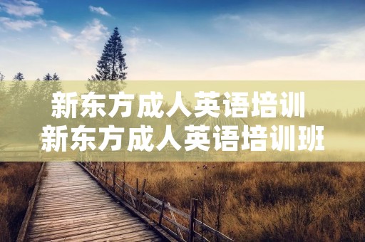 新东方成人英语培训 新东方成人英语培训班