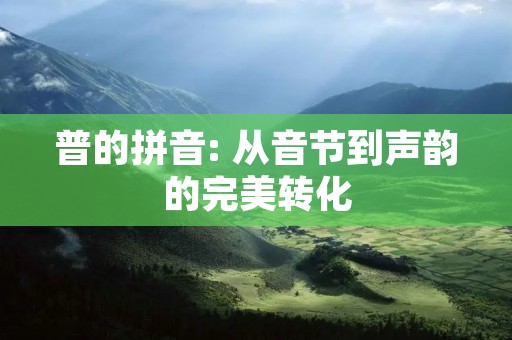 普的拼音: 从音节到声韵的完美转化