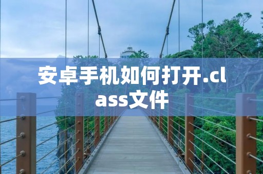 安卓手机如何打开.class文件