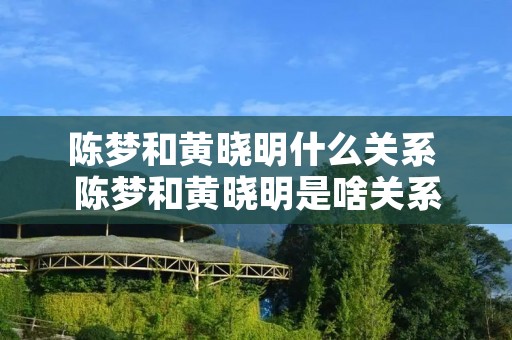 陈梦和黄晓明什么关系 陈梦和黄晓明是啥关系