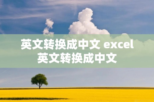 英文转换成中文 excel英文转换成中文