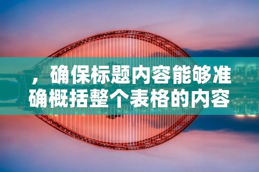 ,确保标题内容能够准确概括整个表格的内容。