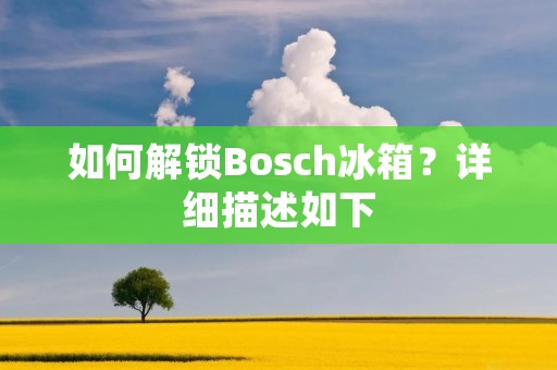如何解锁Bosch冰箱?详细描述如下: 如何解锁Bosch冰箱?详细描述如下: