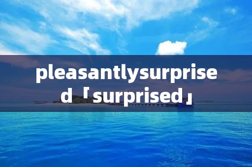 pleasantlysurprised「surprised」