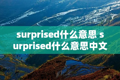 surprised什么意思 surprised什么意思中文翻译成为