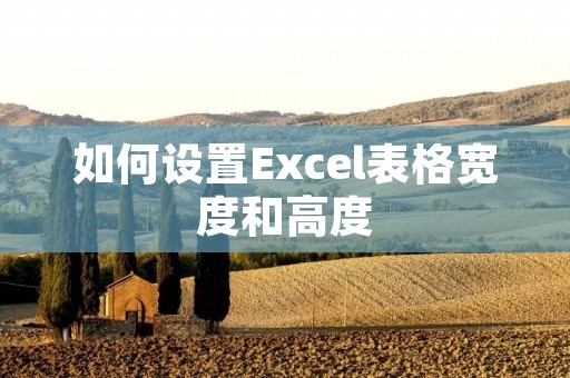 如何设置Excel表格宽度和高度