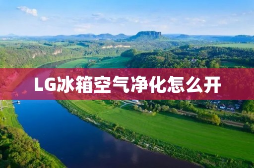 LG冰箱空气净化怎么开：优质生活从空气开始
