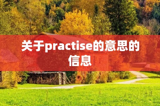 关于practise的意思的信息 关于practise的意思的信息