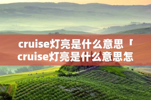 cruise灯亮是什么意思「cruise灯亮是什么意思怎么关闭」