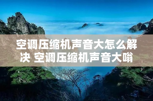 空调压缩机声音大怎么解决 空调压缩机声音大嗡嗡响怎么回事