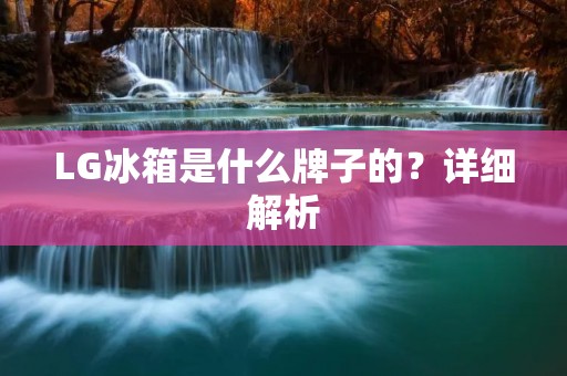 LG冰箱是什么牌子的？详细解析