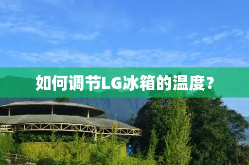 如何调节LG冰箱的温度？