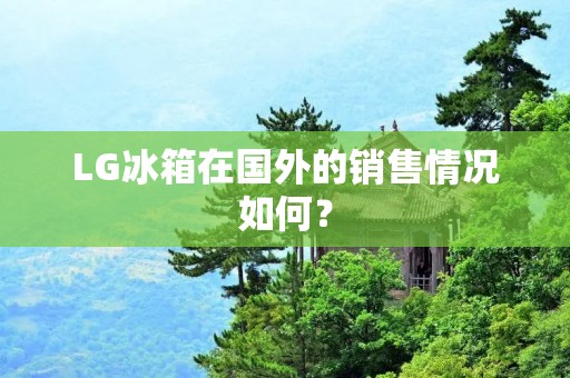LG冰箱在国外的销售情况如何? LG冰箱在国外的销售情况如何?
