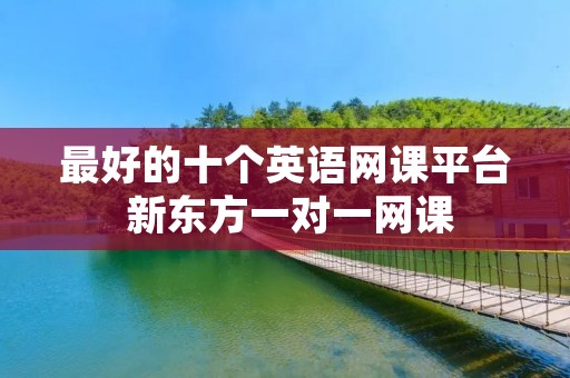 最好的十个英语网课平台 新东方一对一网课