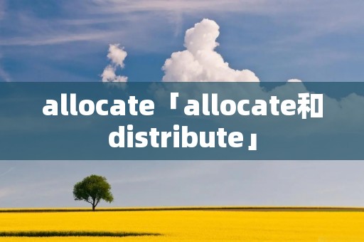 allocate「allocate和distribute」