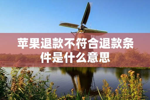 苹果退款不符合退款条件是什么意思