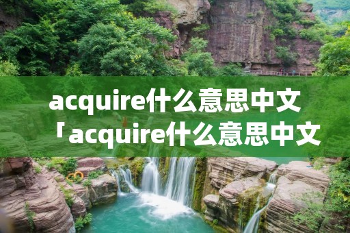 acquire什么意思中文「acquire什么意思中文翻译在开关上」