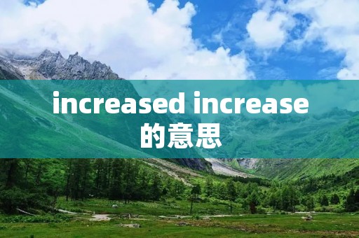 increased increase的意思