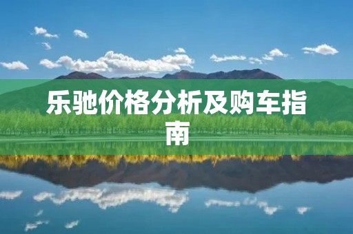 乐驰价格分析及购车指南 乐驰价格分析及购车指南