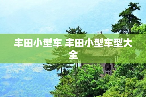 丰田小型车 丰田小型车型大全
