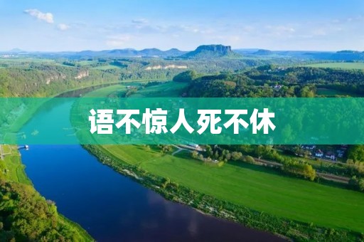 语不惊人死不休