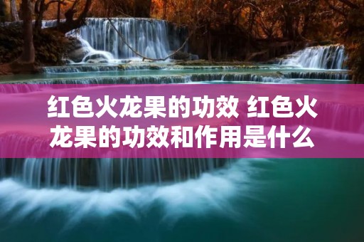 红色火龙果的功效 红色火龙果的功效和作用是什么 红色火龙果的功效 红色火龙果的功效和作用是什么