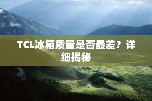TCL冰箱质量是否最差?详细揭秘 TCL冰箱质量是否最差?详细揭秘